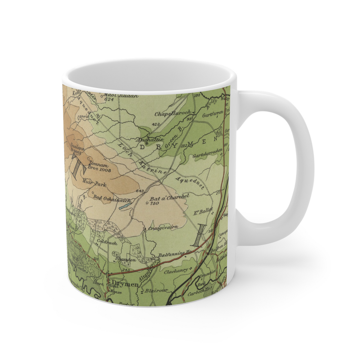 Conic Hill historic map mug, Bartholomew Half-Inch, 1902 — product view 3