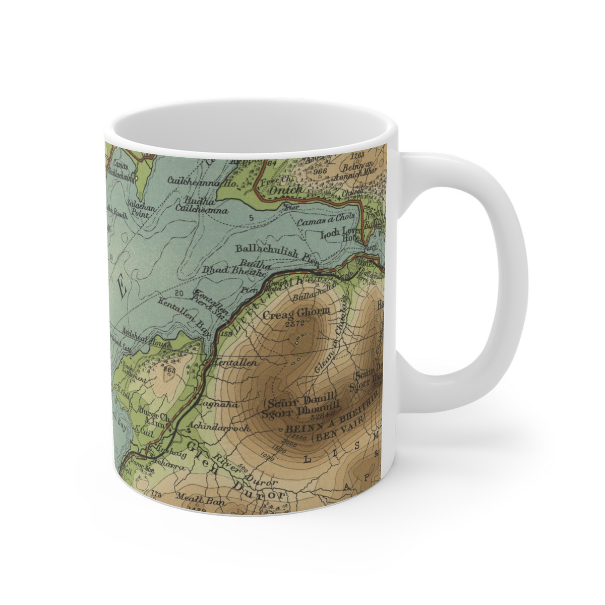 Loch Linnhe historic map mug, Bartholomew Half-Inch, 1903 — product view 3