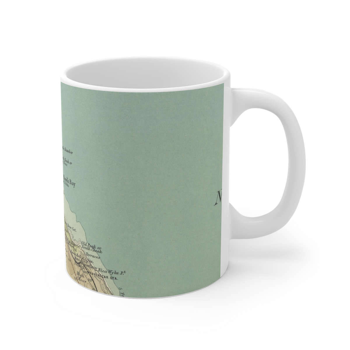 Robin Hood’s Bay historic map mug, Bartholomew Half-Inch, 1903 — product view 3