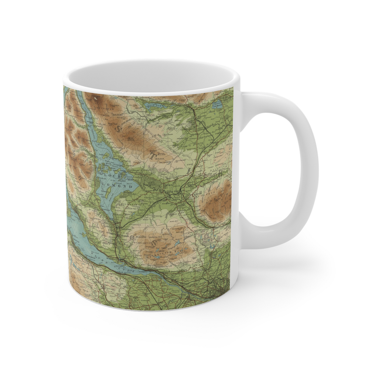 Loch Lomond historic map mug, Bartholomew Half-Inch, 1902 — product view 3
