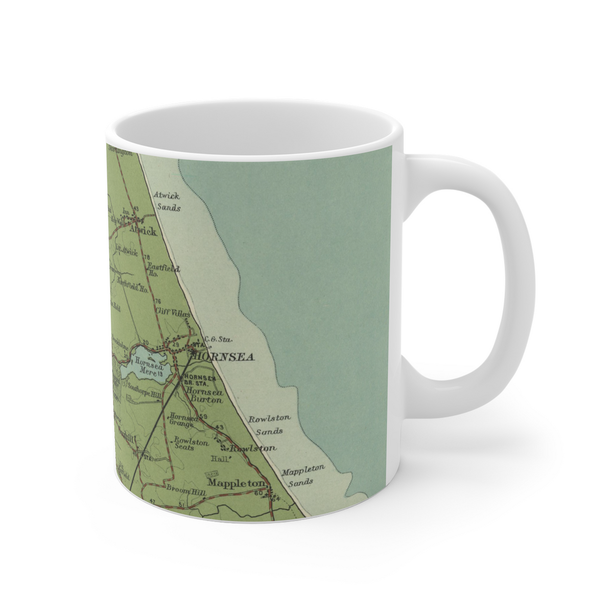 Hornsea historic map mug, Bartholomew Half-Inch, 1903 — product view 3