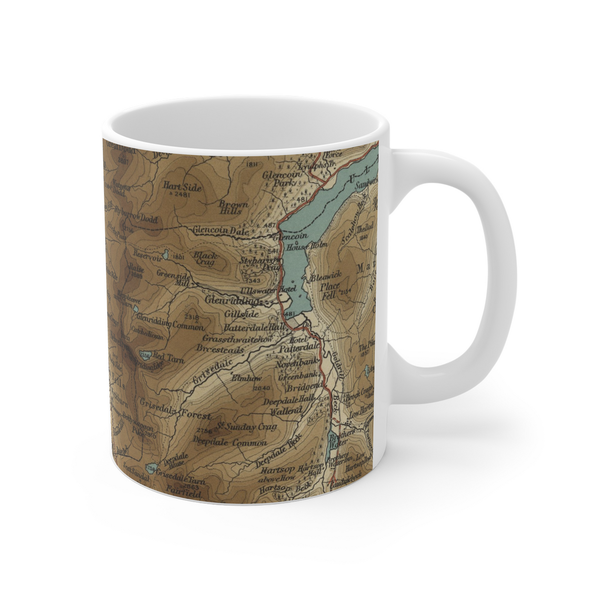 Thirlmere historic map mug, Bartholomew Half-Inch, 1903 — product view 3
