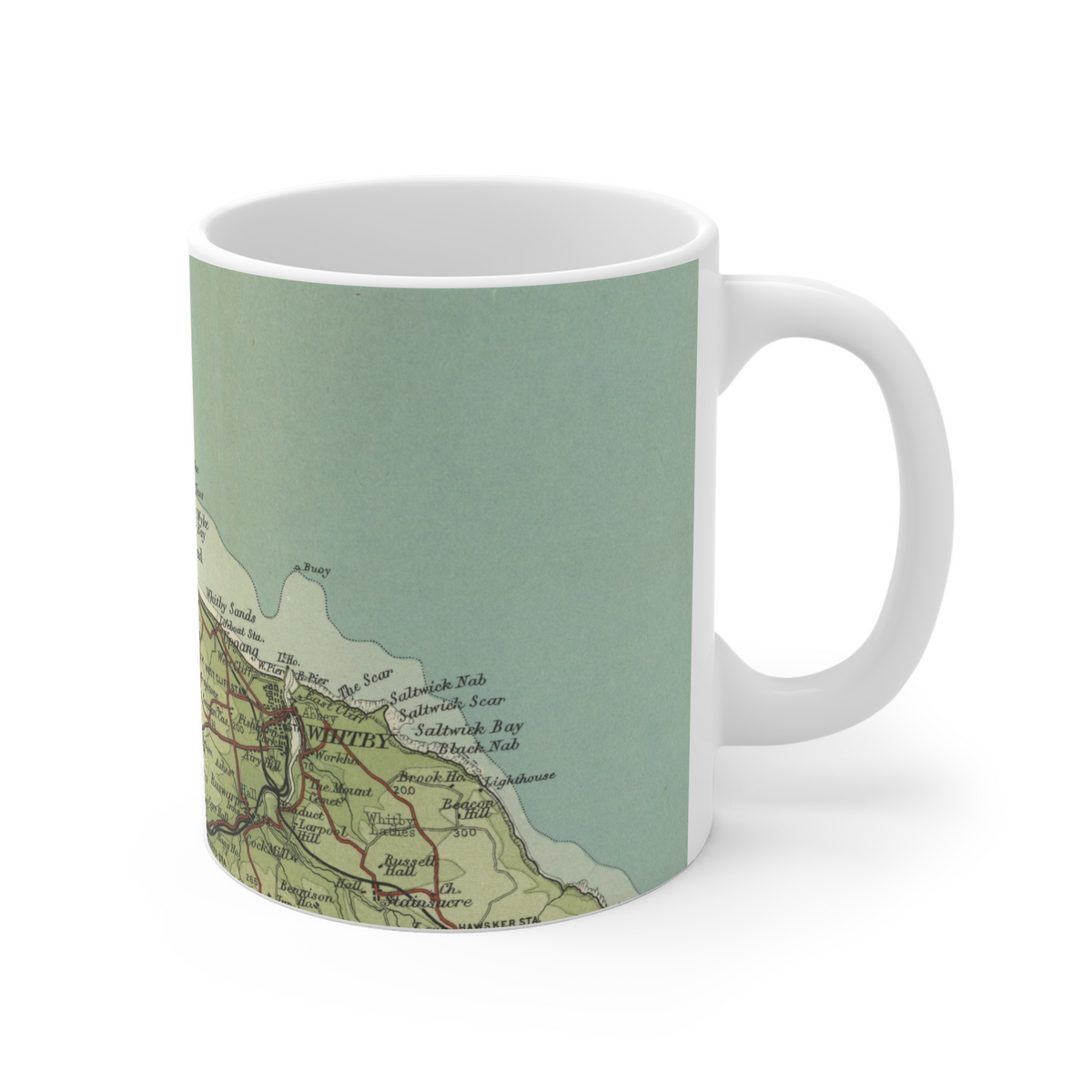 Sandsend historic map mug, Bartholomew Half-Inch, 1903 — product view 3