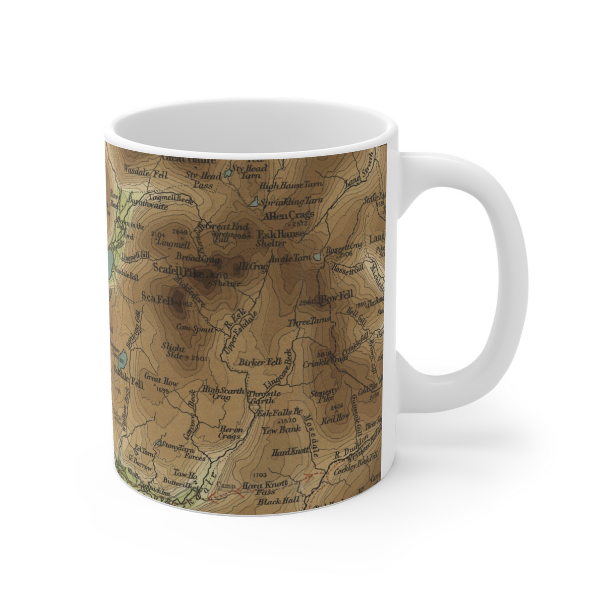 Wastwater historic map mug, Bartholomew Half-Inch, 1903 — product view 3