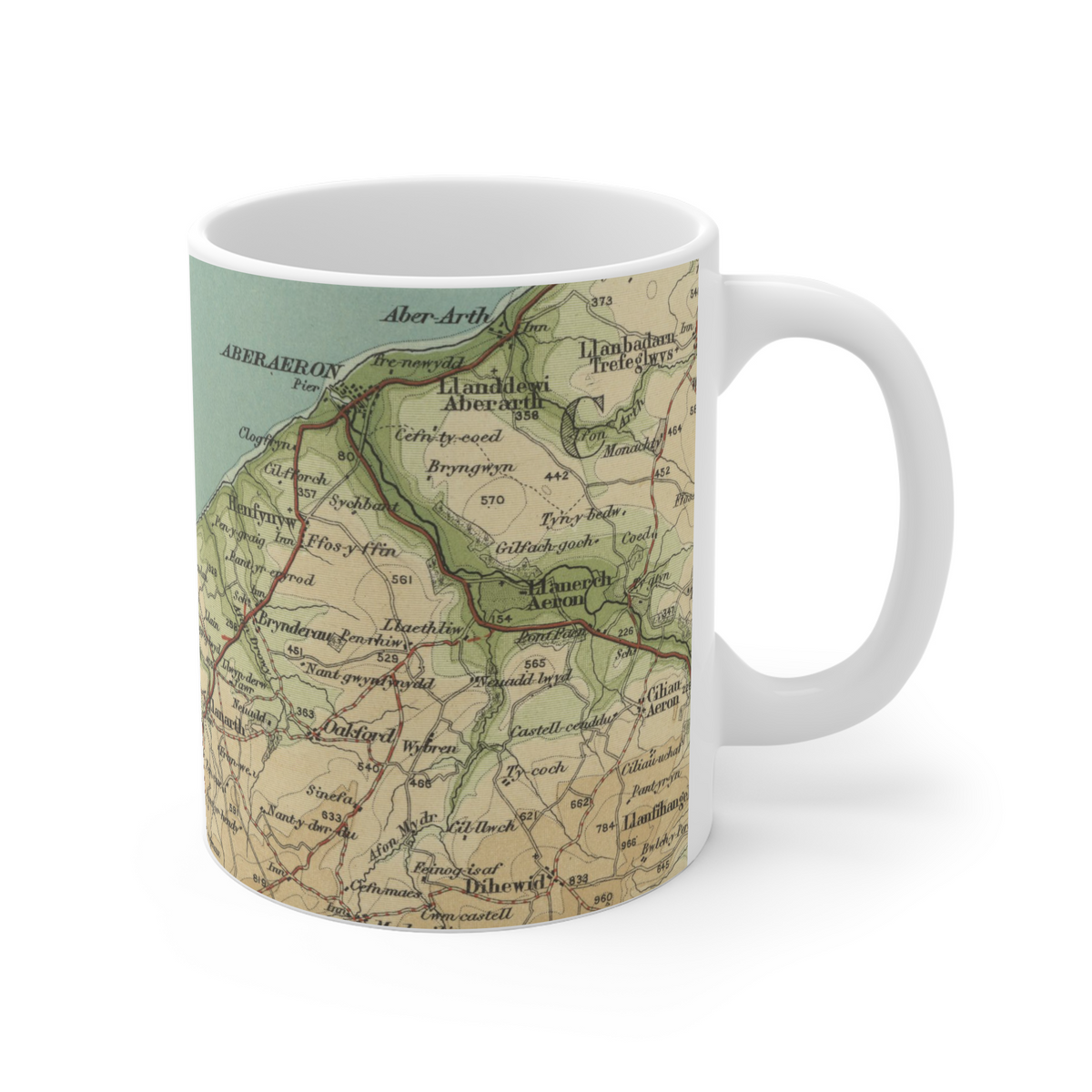 New Quay historic map mug, Bartholomew Half-Inch, 1903 — product view 3