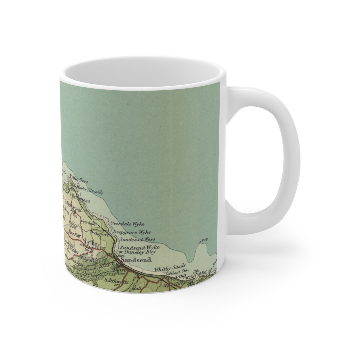 Runswick Bay historic map mug, Bartholomew Half-Inch, 1903 — product view 3