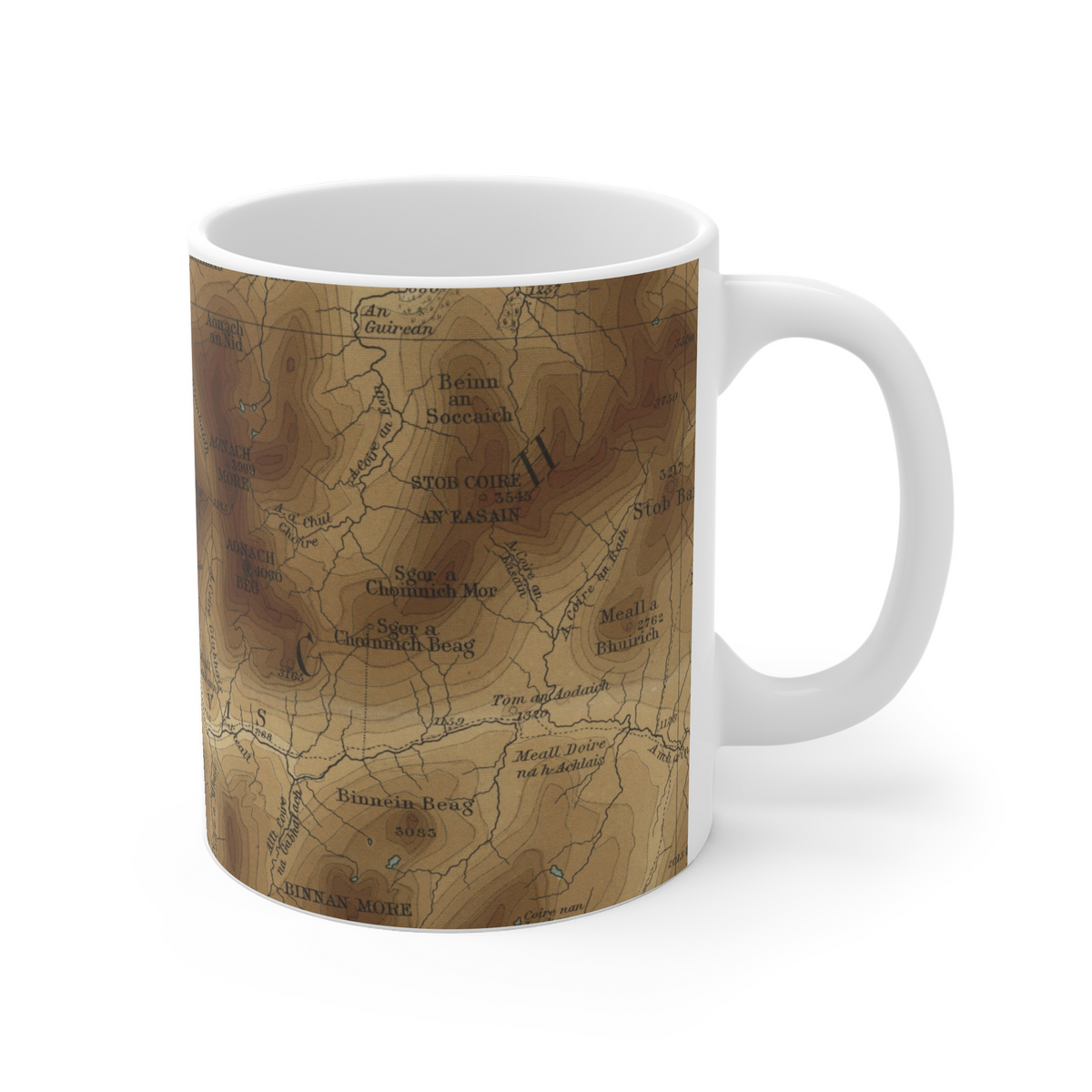 Ben Nevis historic map mug, Bartholomew Half-Inch, 1904 — product view 3