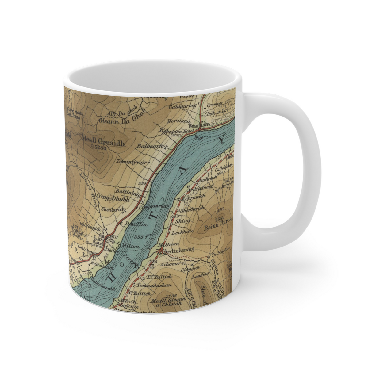 Ben Lawers historic map mug, Bartholomew Half-Inch, 1903 — product view 3