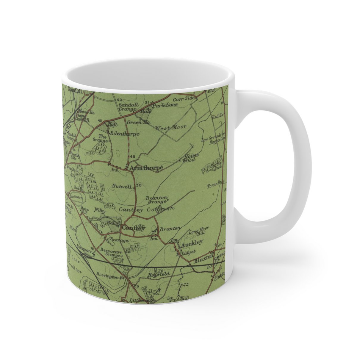 Doncaster historic map mug, Bartholomew Half-Inch, 1904 — product view 4