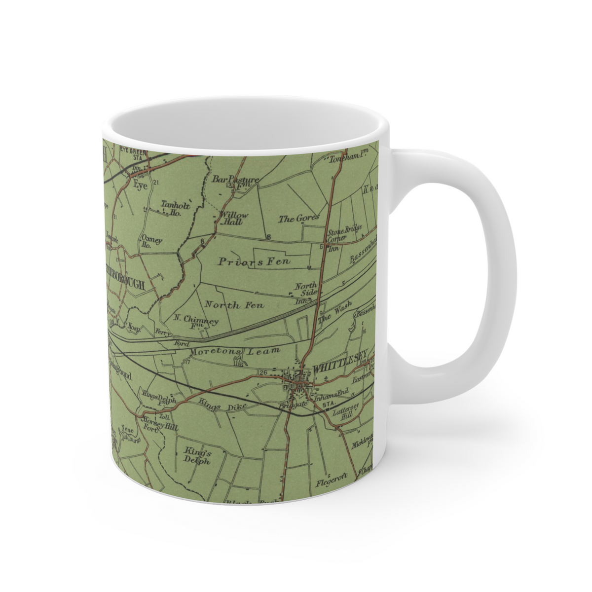 Peterborough historic map mug, Bartholomew Half-Inch, 1902 — product view 4