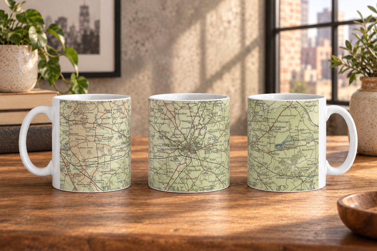 Coventry historic map mug, Bartholomew Half-Inch, 1903 — product view 4