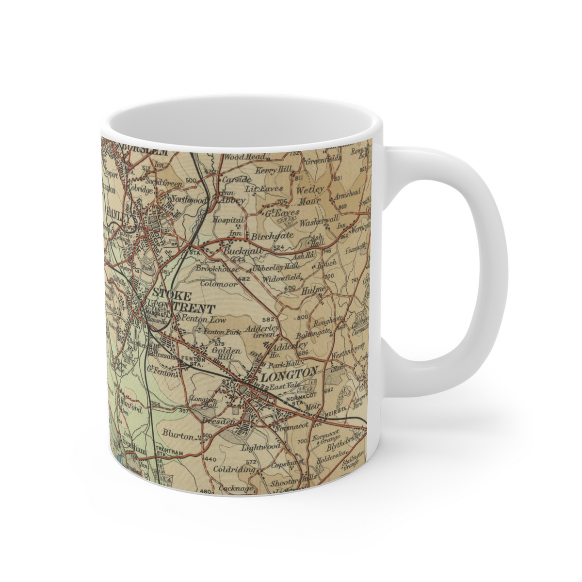 Stoke on Trent historic map mug, Bartholomew Half-Inch, 1902 — product view 4