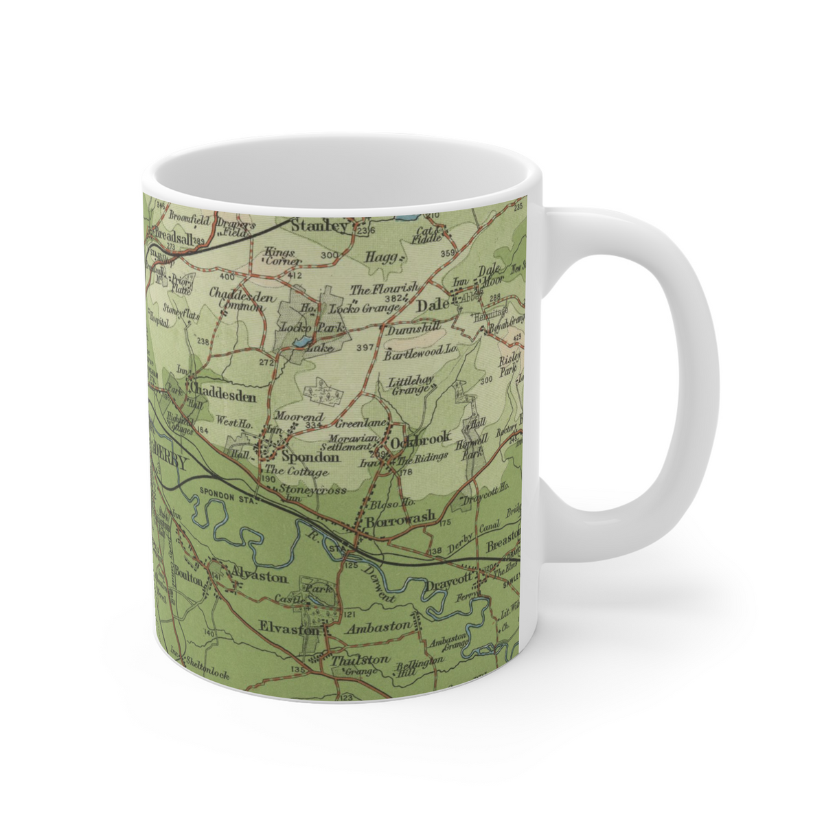 Derby historic map mug, Bartholomew Half-Inch, 1902 — product view 4