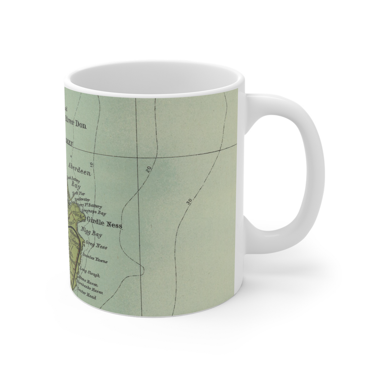 Aberdeen historic map mug, Bartholomew Half-Inch, 1903 — product view 5