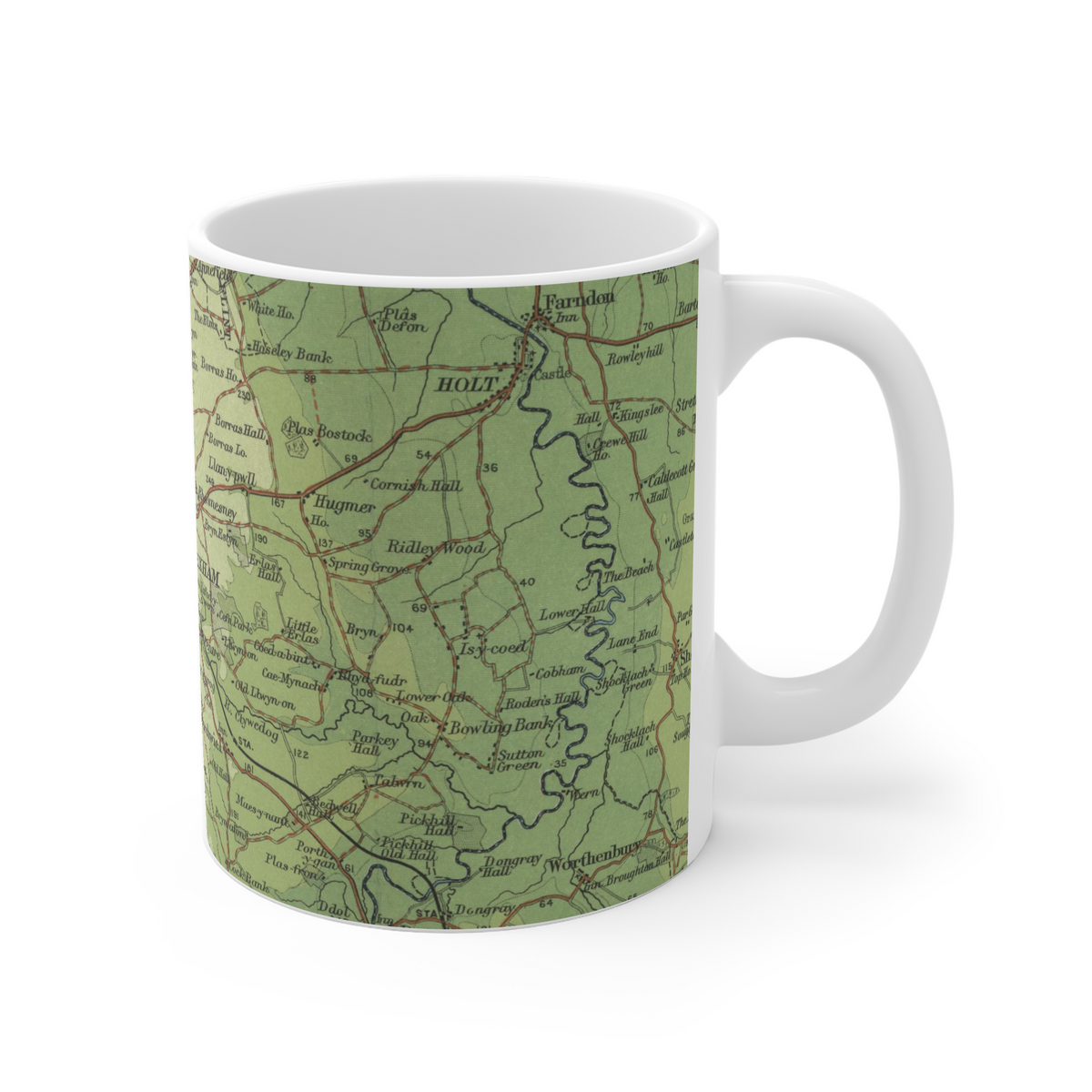 Wrexham historic map mug, Bartholomew Half-Inch, 1902 — product view 5