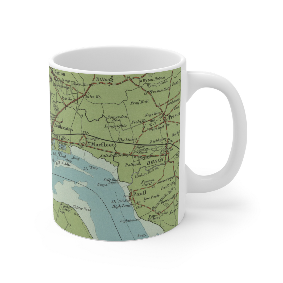 Kingston-upon-Hull historic map mug, Bartholomew Half-Inch, 1902 — product view 5
