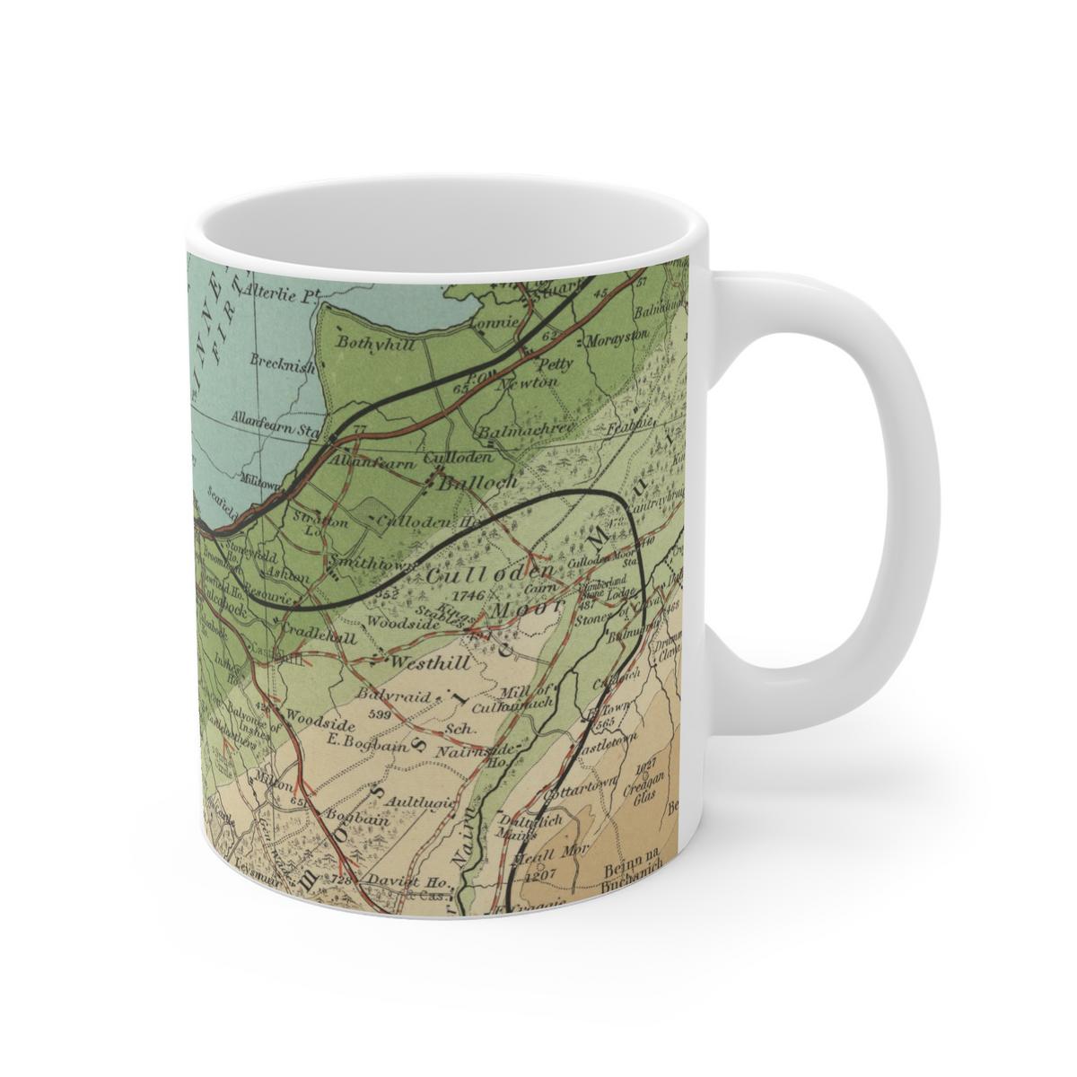 Inverness historic map mug, Bartholomew Half-Inch, 1903 — product view 5