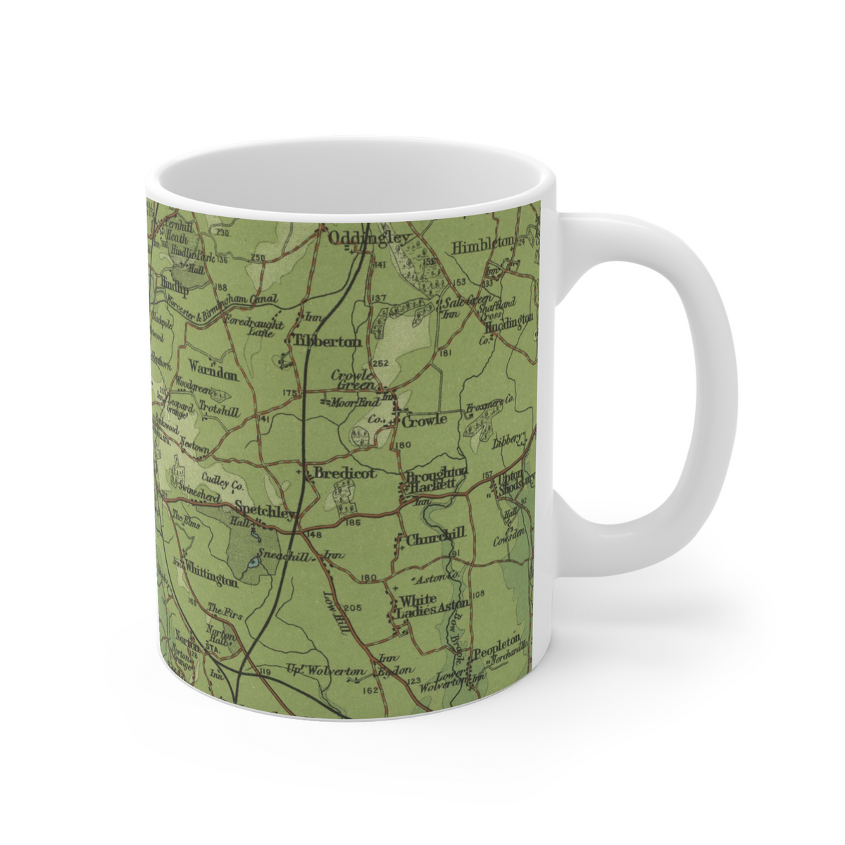 Worcester historic map mug, Bartholomew Half-Inch, 1902 — product view 8