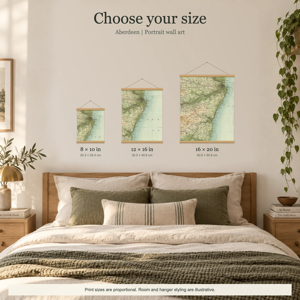Aberdeen historic map print, Bartholomew Half-Inch, 1903 — 8 × 10 in · portrait, Canvas, black hanger and Canvas, natural oak hanger and Canvas, white hanger and Fine art paper, black hanger and Fine art paper, natural oak hanger and Fine art paper, no hanger and Fine art paper, white hanger, size room mockup portrait