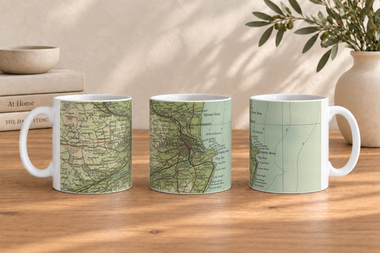 Aberdeen historic map mug, Bartholomew Half-Inch, 1903