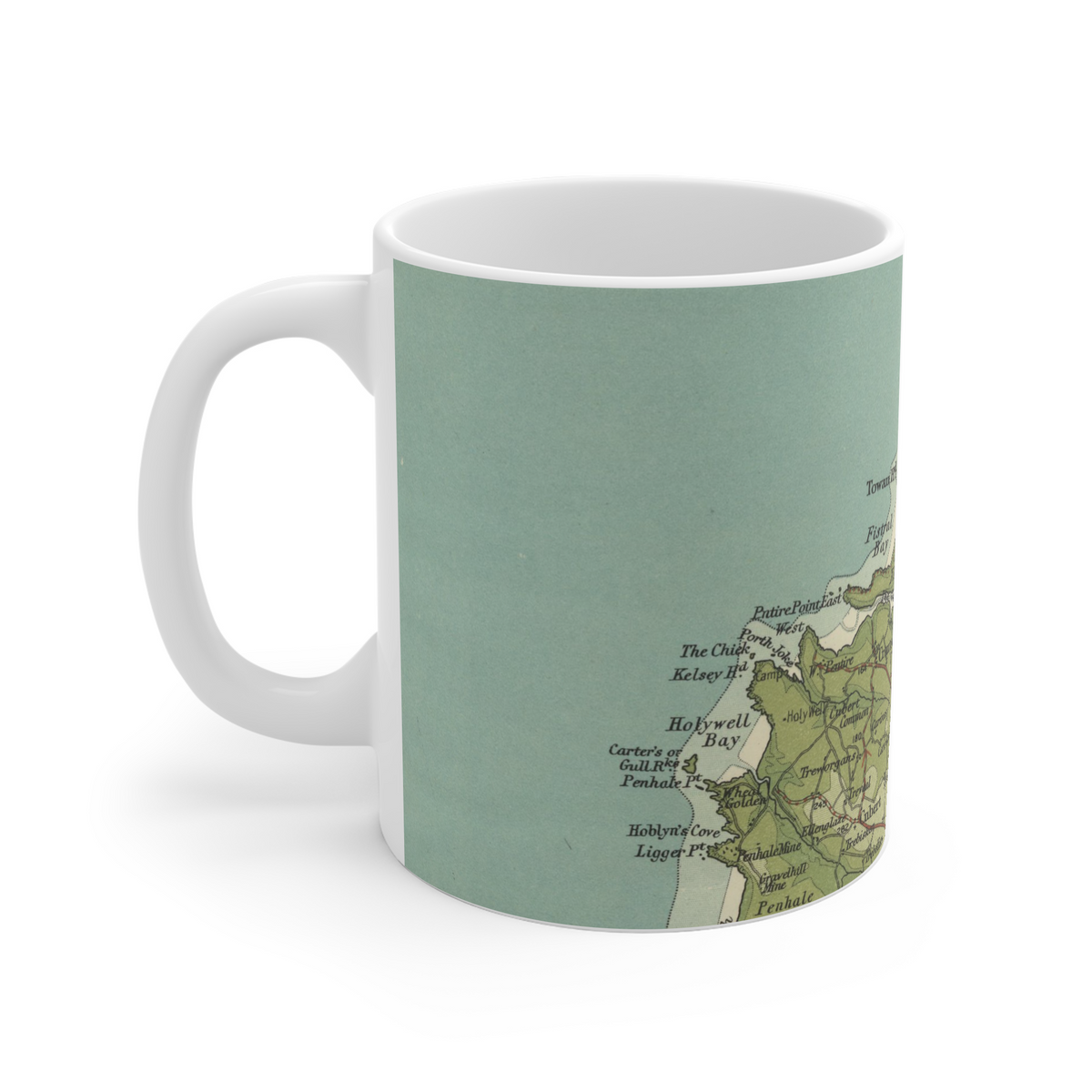 Newquay historic map mug, Bartholomew Half-Inch, 1903