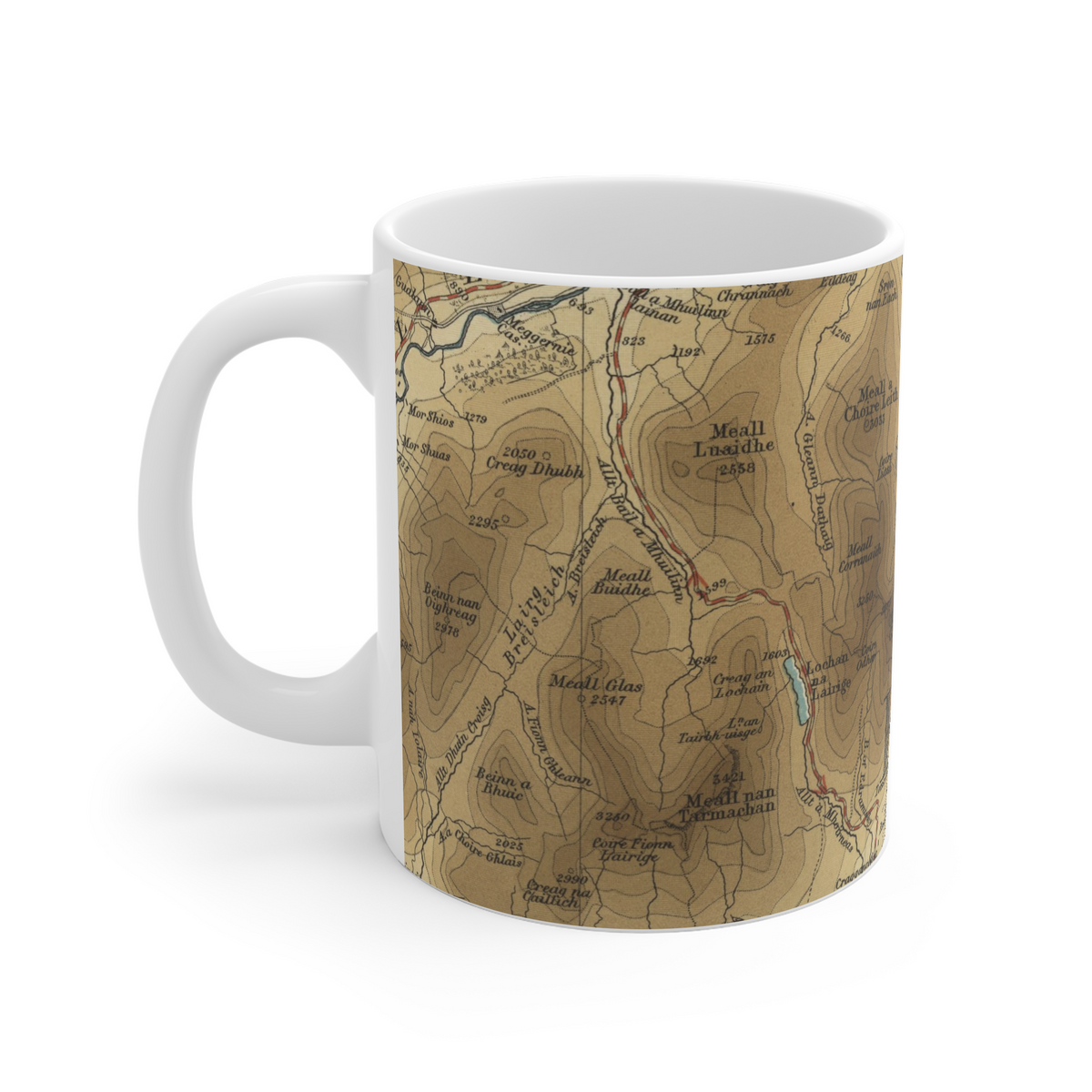 Ben Lawers historic map mug, Bartholomew Half-Inch, 1903