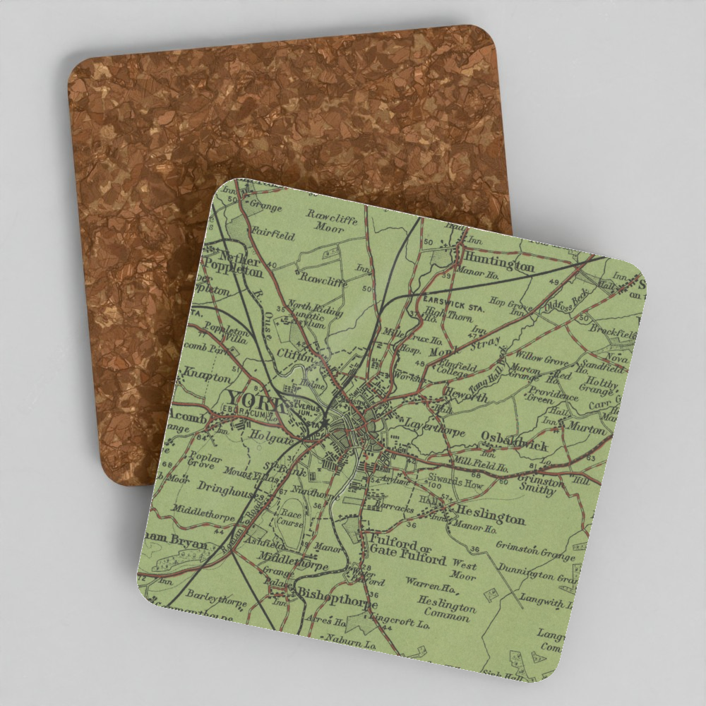 York historic map coaster, Bartholomew Half-Inch, 1903