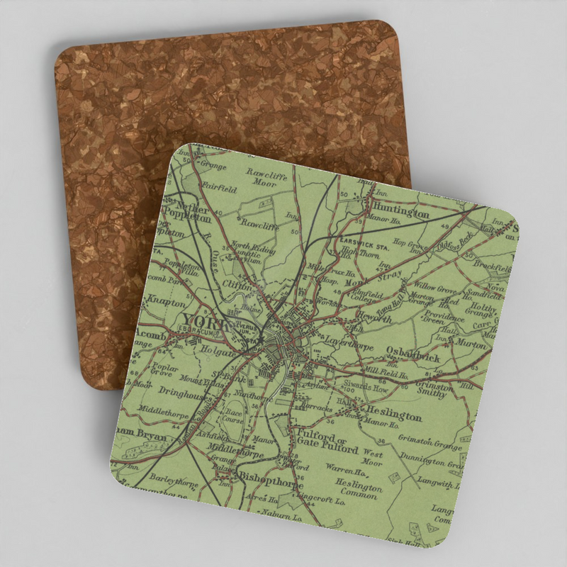 York historic map coaster, Bartholomew Half-Inch, 1903