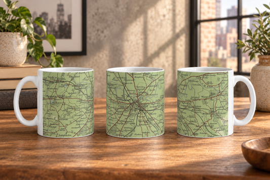 Carlisle historic map mug, Bartholomew Half-Inch, 1903