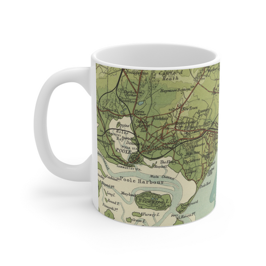 Bournemouth historic map mug, Bartholomew Half-Inch, 1902