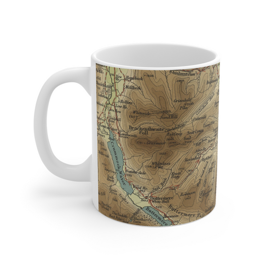 Cat Bells historic map mug, Bartholomew Half-Inch, 1903