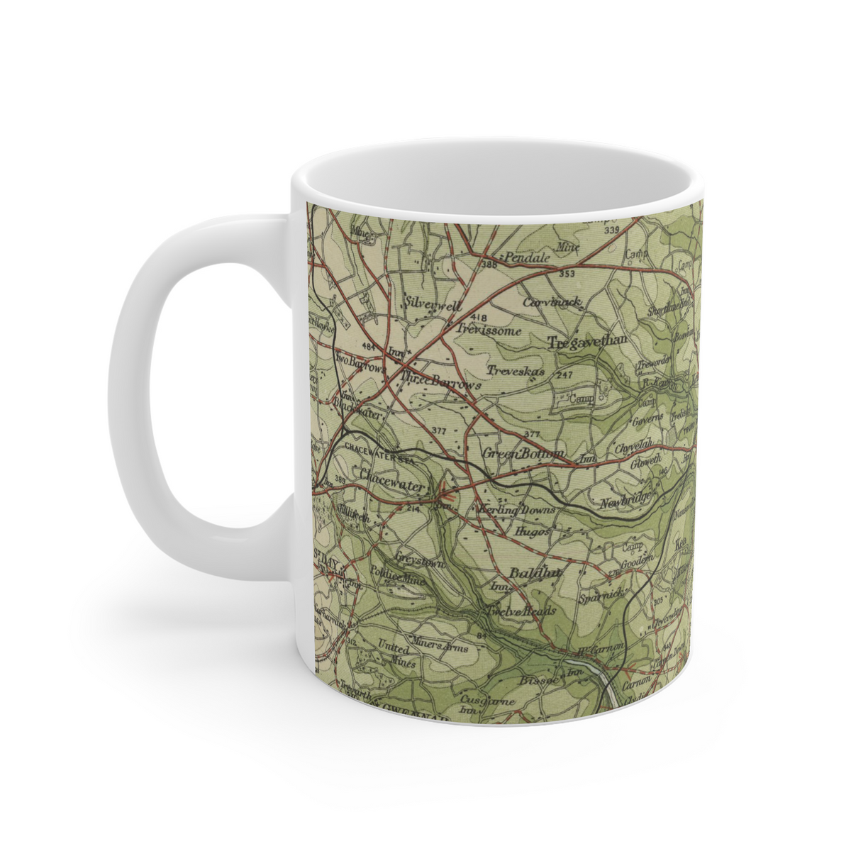 Truro historic map mug, Bartholomew Half-Inch, 1903