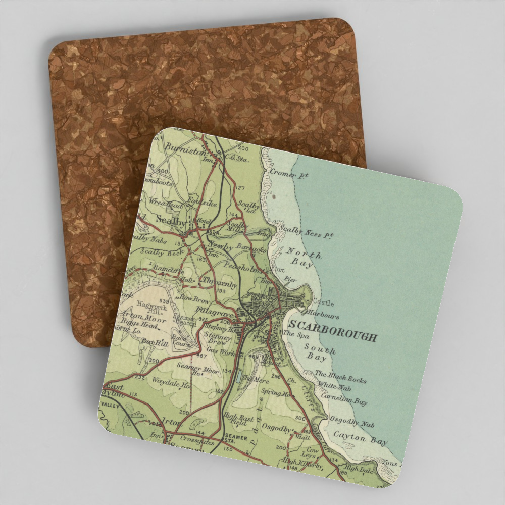 Scarborough historic map coaster, Bartholomew Half-Inch, 1903