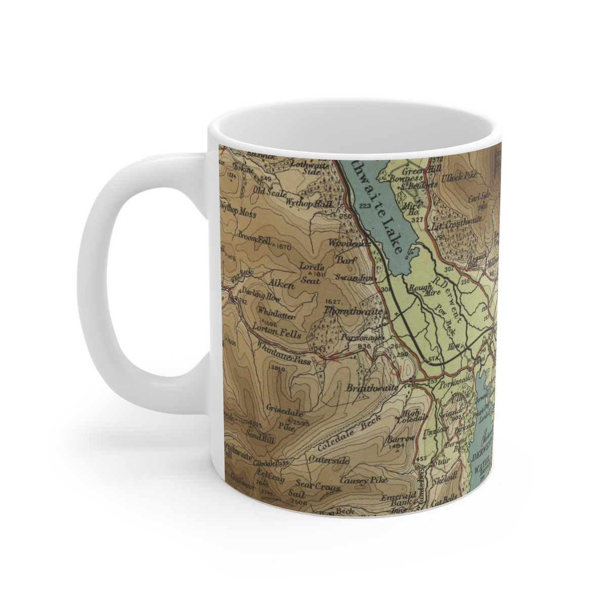 Latrigg historic map mug, Bartholomew Half-Inch, 1903
