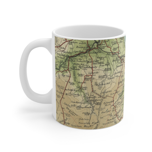 Robin Hood’s Bay historic map mug, Bartholomew Half-Inch, 1903