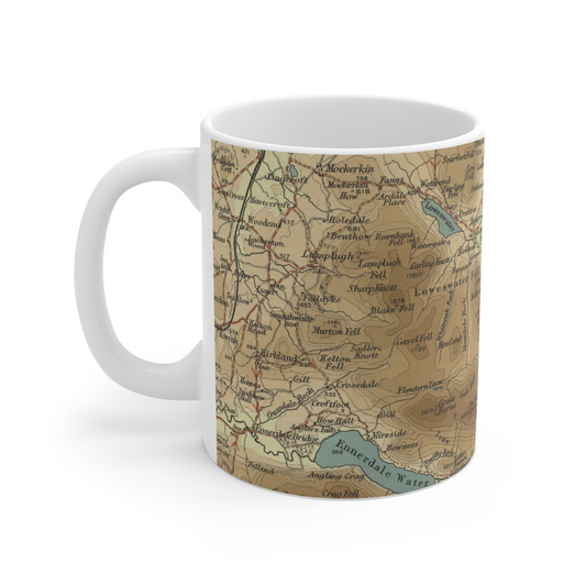 Crummock Water historic map mug, Bartholomew Half-Inch, 1903