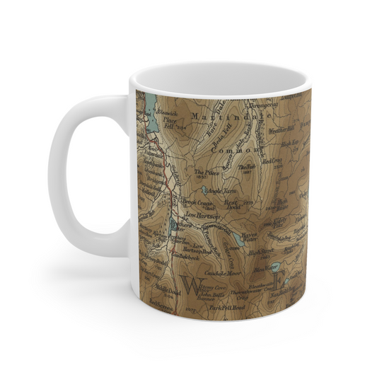 Haweswater historic map mug, Bartholomew Half-Inch, 1903