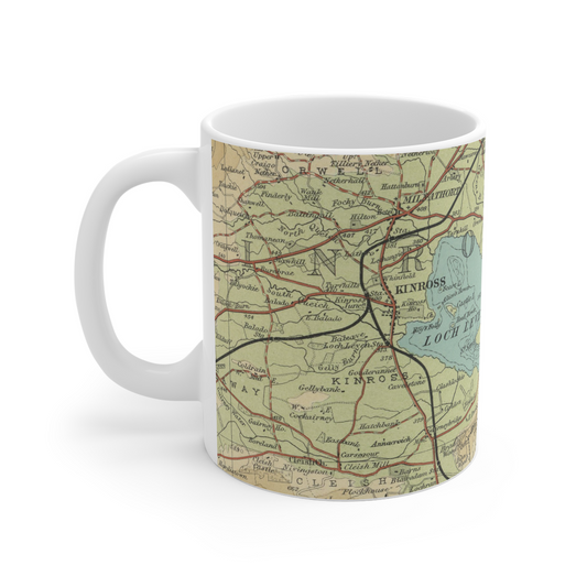 Loch Leven historic map mug, Bartholomew Half-Inch, 1903