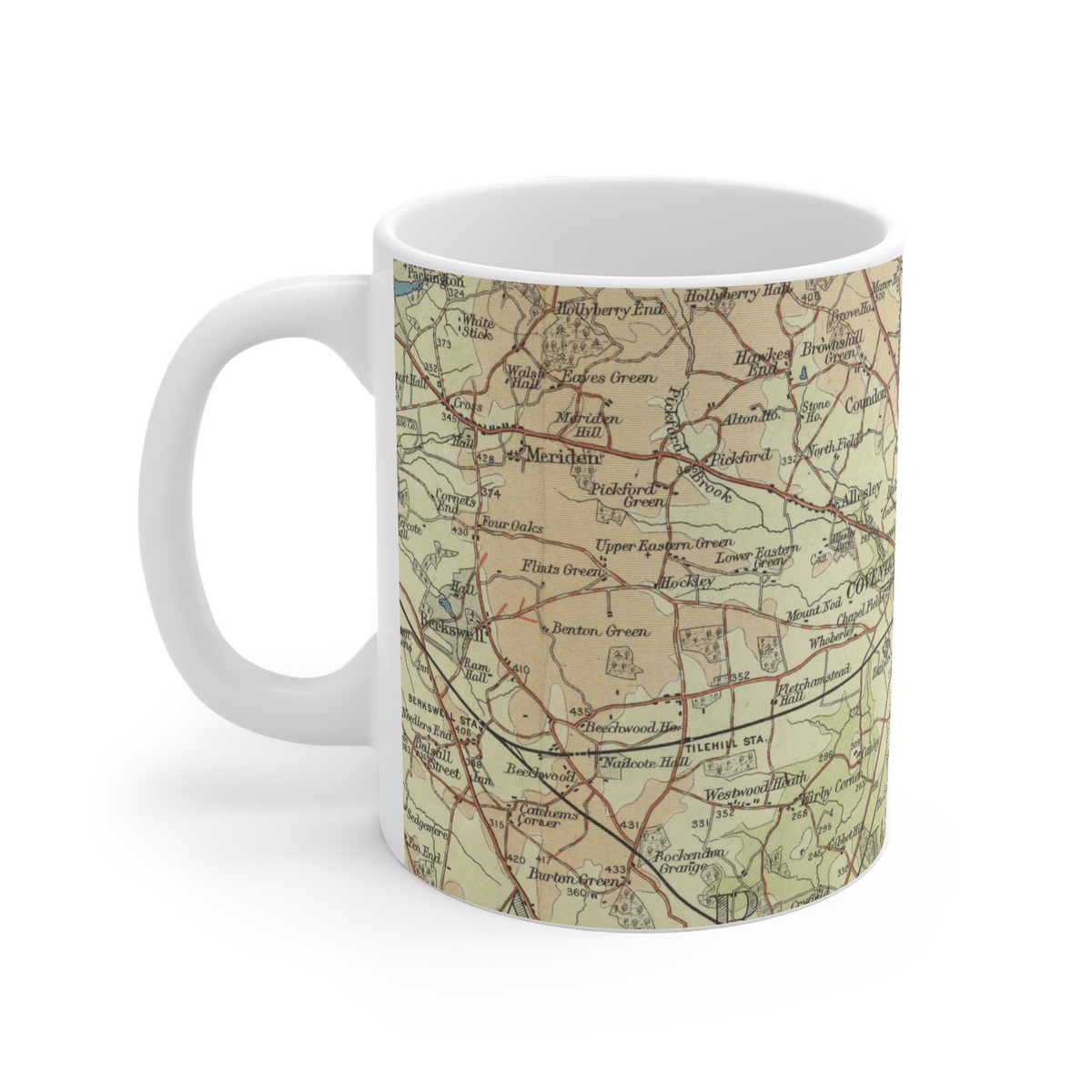 Coventry historic map mug, Bartholomew Half-Inch, 1903