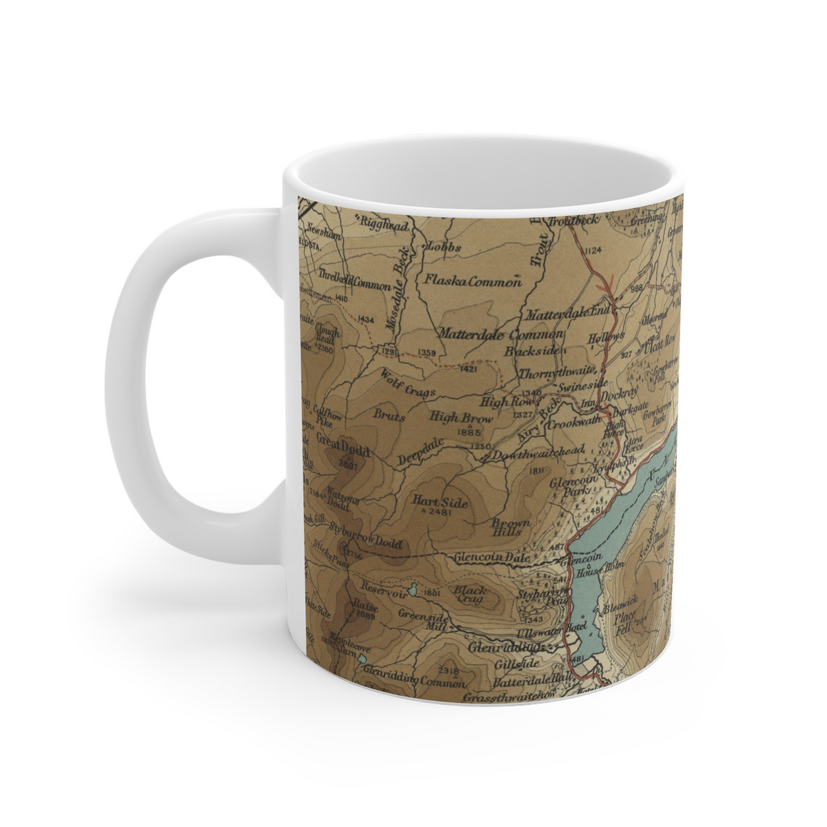 Ullswater historic map mug, Bartholomew Half-Inch, 1903
