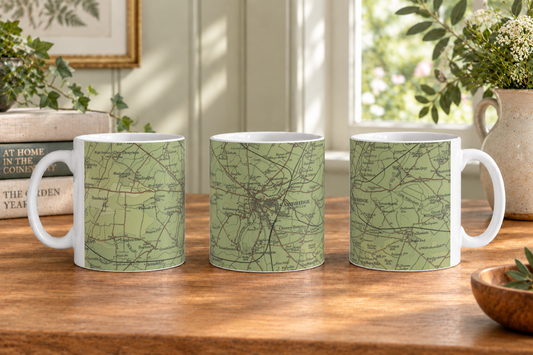 Cambridge historic map mug, Bartholomew Half-Inch, 1902