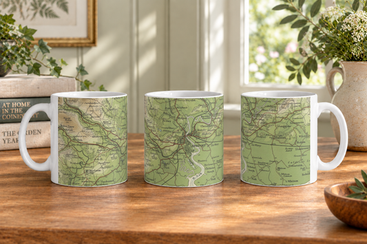 Newport historic map mug, Bartholomew Half-Inch, 1904