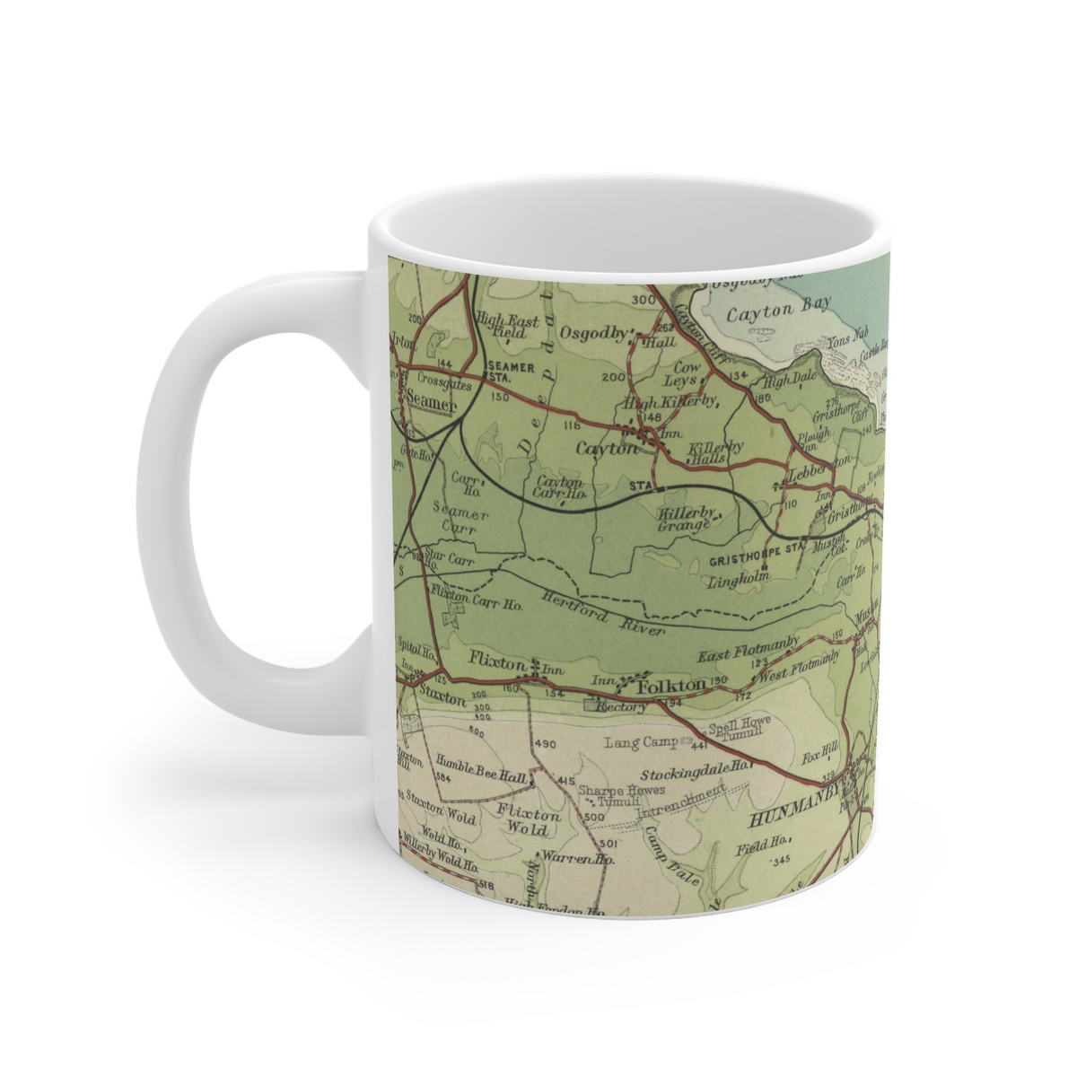 Filey historic map mug, Bartholomew Half-Inch, 1903
