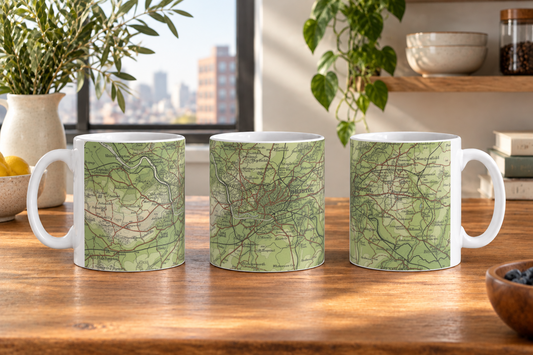 Bristol historic map mug, Bartholomew Half-Inch, 1904