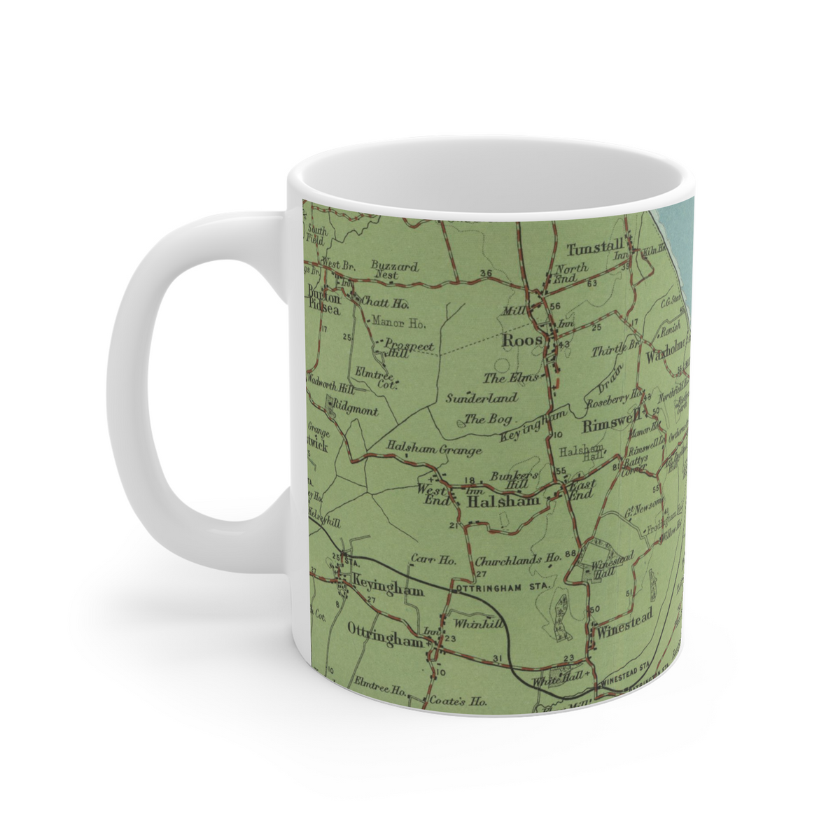 Withernsea historic map mug, Bartholomew Half-Inch, 1902