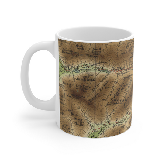 Buachaille Etive Mòr historic map mug, Bartholomew Half-Inch, 1903