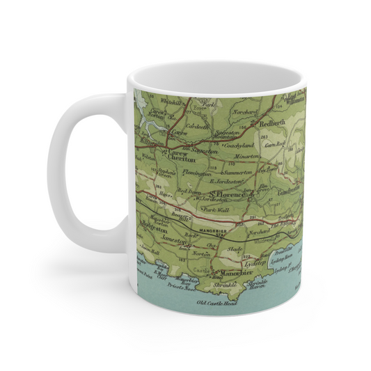 Tenby historic map mug, Bartholomew Half-Inch, 1903