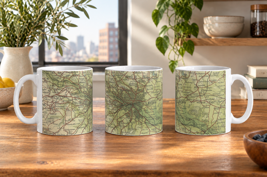 Leeds historic map mug, Bartholomew Half-Inch, 1906
