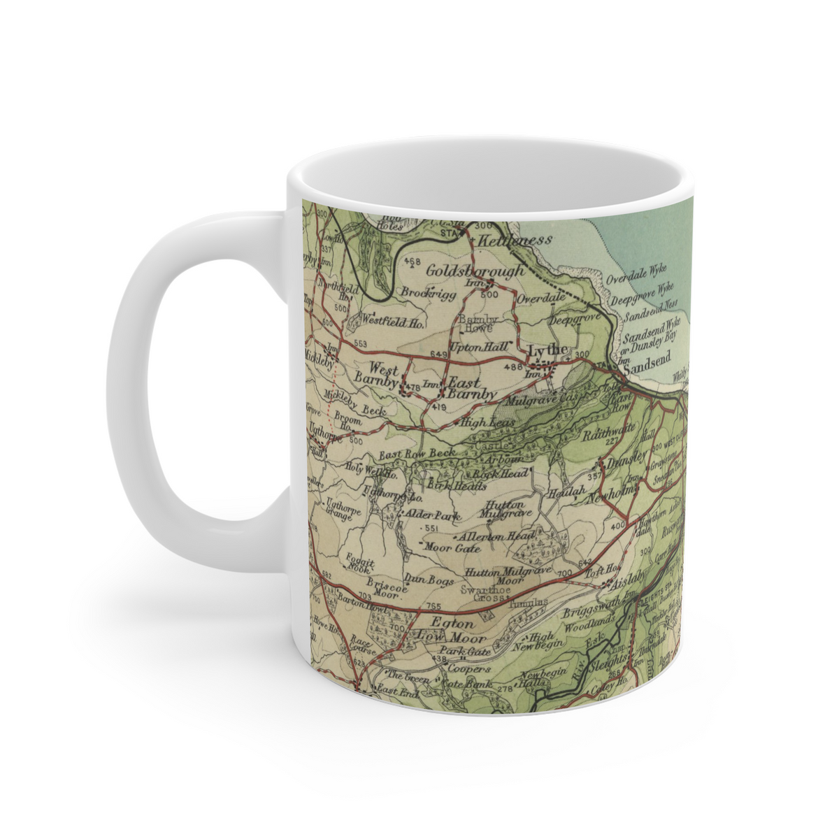 Whitby historic map mug, Bartholomew Half-Inch, 1903