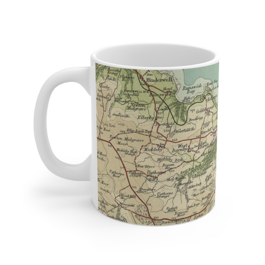 Sandsend historic map mug, Bartholomew Half-Inch, 1903